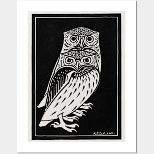 Two owls (1921) by Julie de Graag (1877-1924) Posters and Art